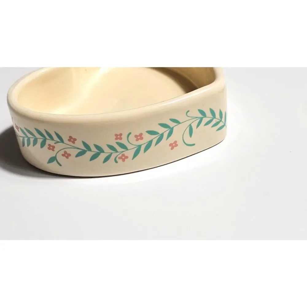 Vintage 1980s Ceramic Heart Trinket Box 